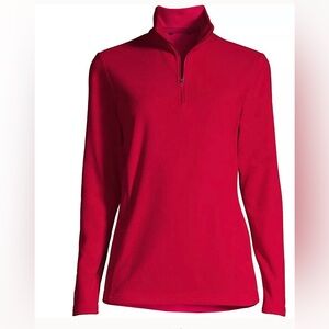 Land’s End Red Anyweather Fleece Quarter-Zip Pullover